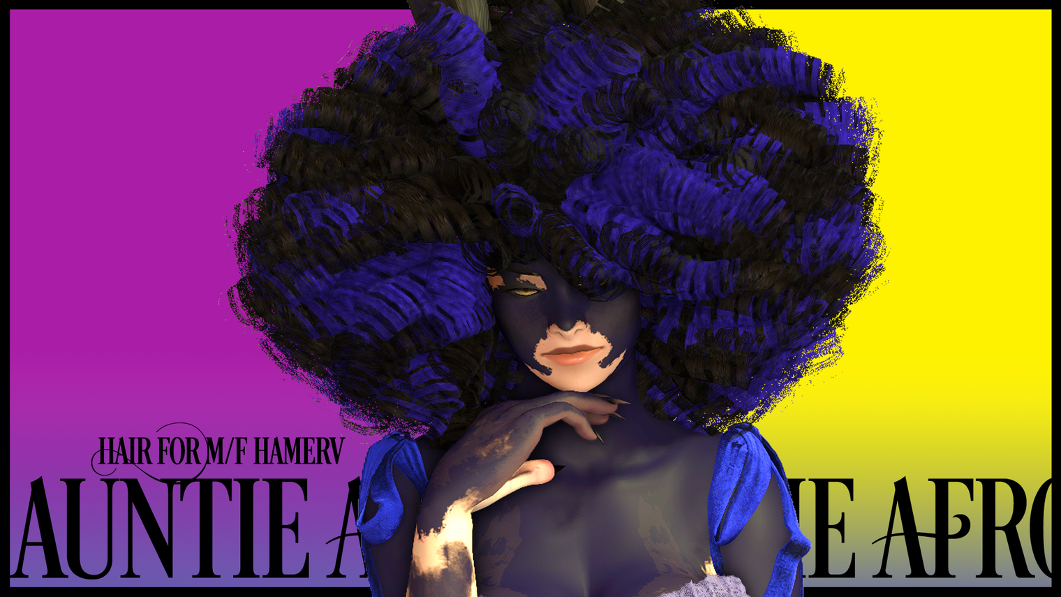 Auntie Afro hair mod for FFXIV - Front View