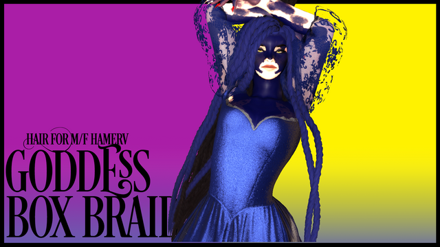 Goddess box braids hair mod for ffxiv. Front view.