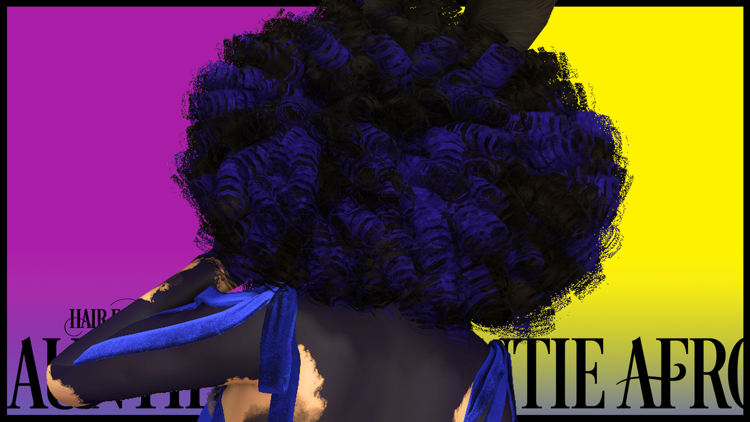 Auntie Afro hair mod for FFXIV - Back View